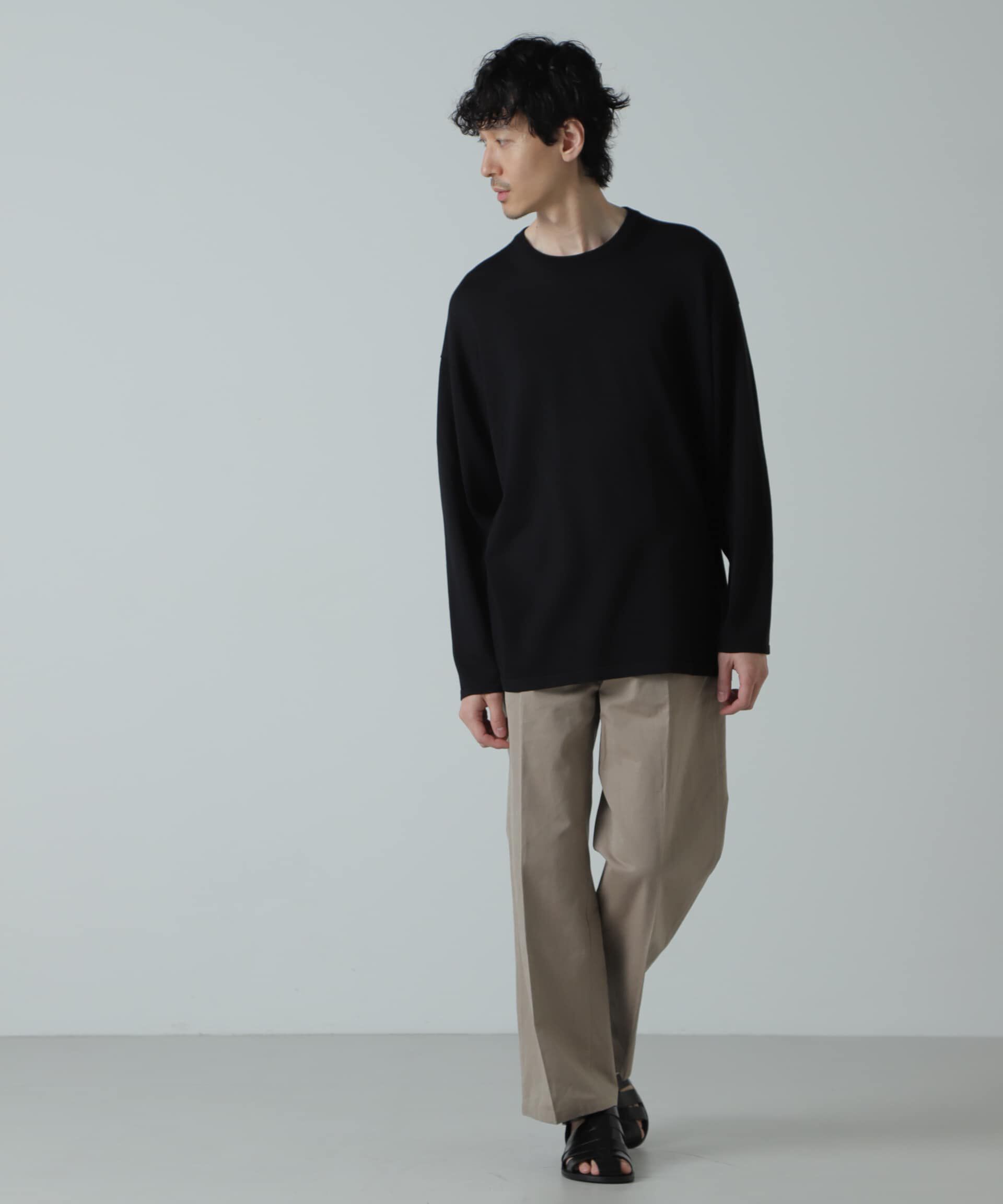 NANO universe「AB.シルクプレーティングリラックスニットTシャツ」|ニット・セーター|