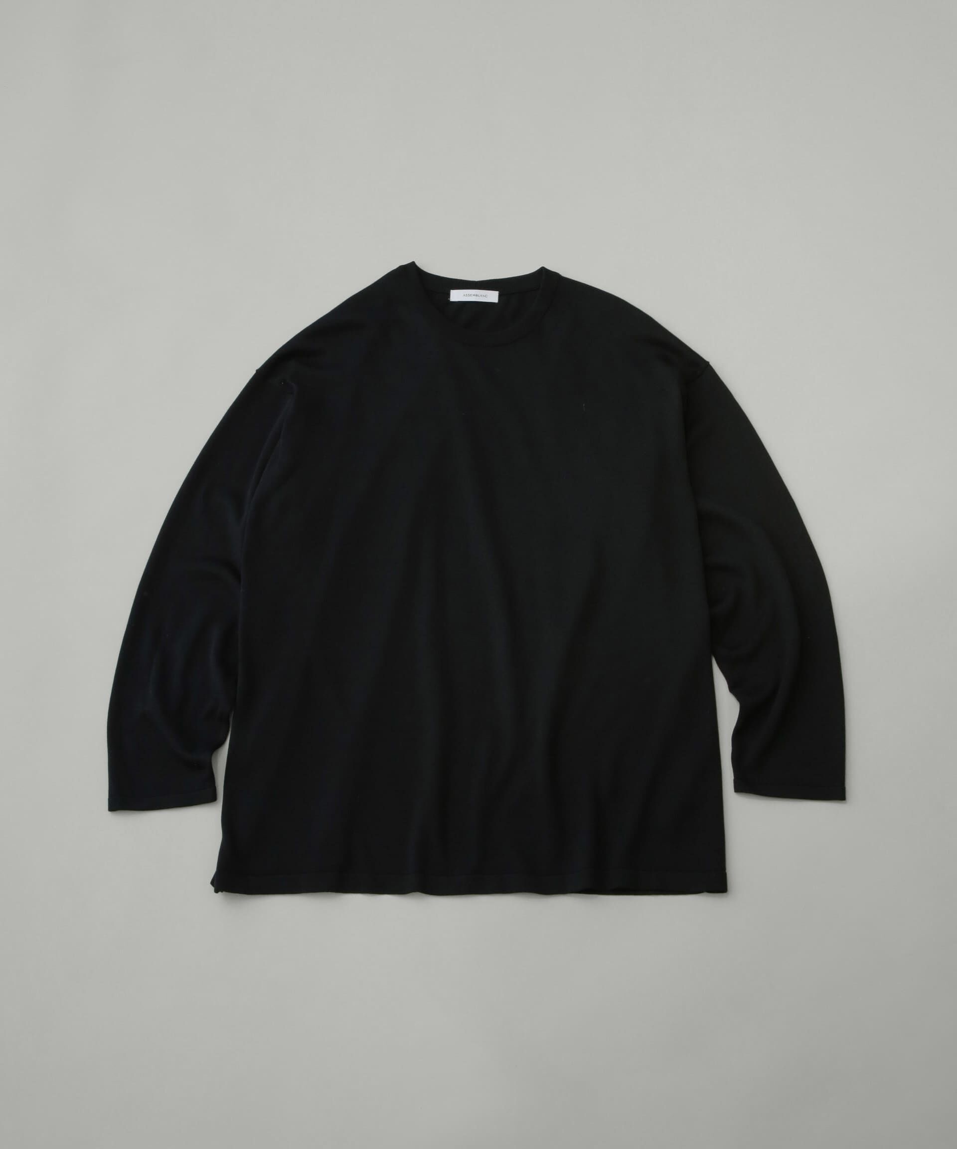 NANO universe「AB.シルクプレーティングリラックスニットTシャツ」|ニット・セーター|