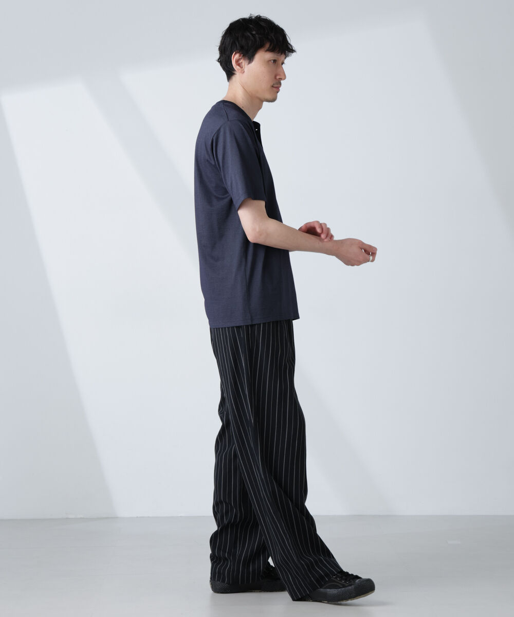 NANO universe「ソラーロライトストレッチヘンリーネックTシャツ（セットアップ可）」|Tシャツ・カットソー|