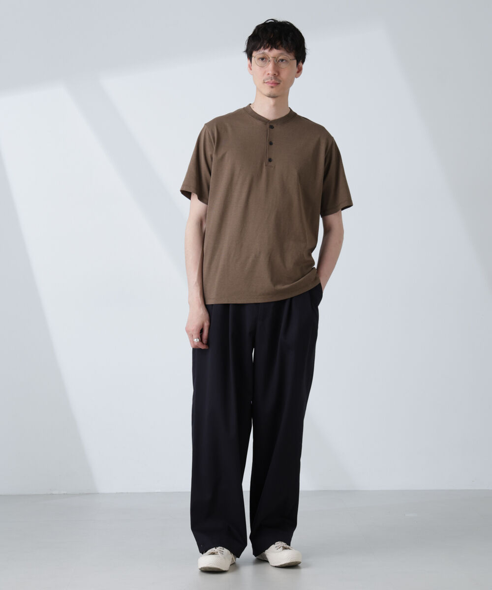 NANO universe「ソラーロライトストレッチヘンリーネックTシャツ（セットアップ可）」|Tシャツ・カットソー|