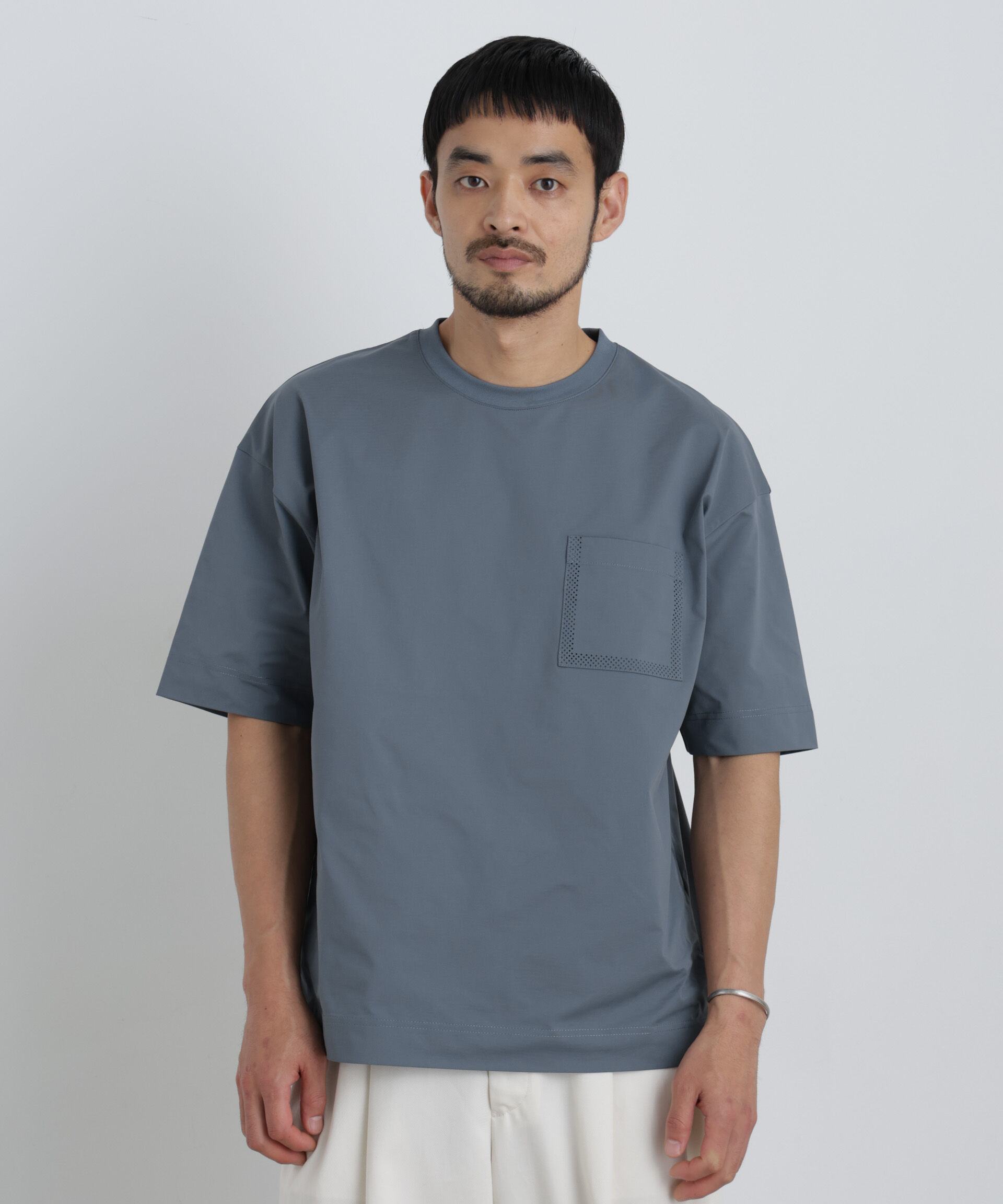 NANO universe「テックポケットTシャツ 半袖」|Tシャツ・カットソー|ブルーグレー5