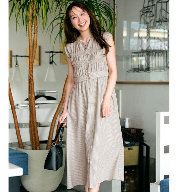 ANY SIS「フロントボタンシャーリング ワンピース」|ワンピース|ﾍﾞｰｼﾞｭ