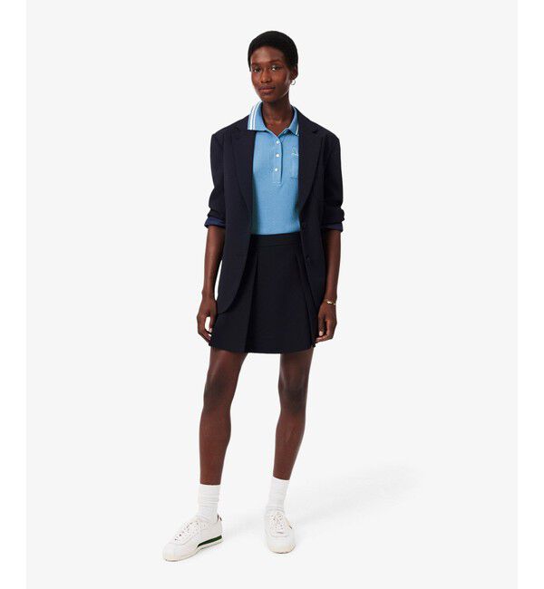 LACOSTE「フランスメイド ナローリブニット スリムフィットポロシャツ」|ポロシャツ|