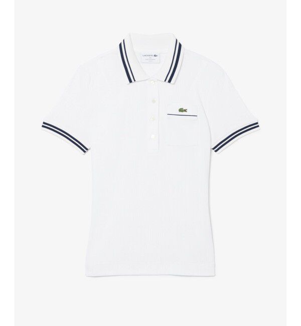 LACOSTE「フランスメイド ナローリブニット スリムフィットポロシャツ」|ポロシャツ|
