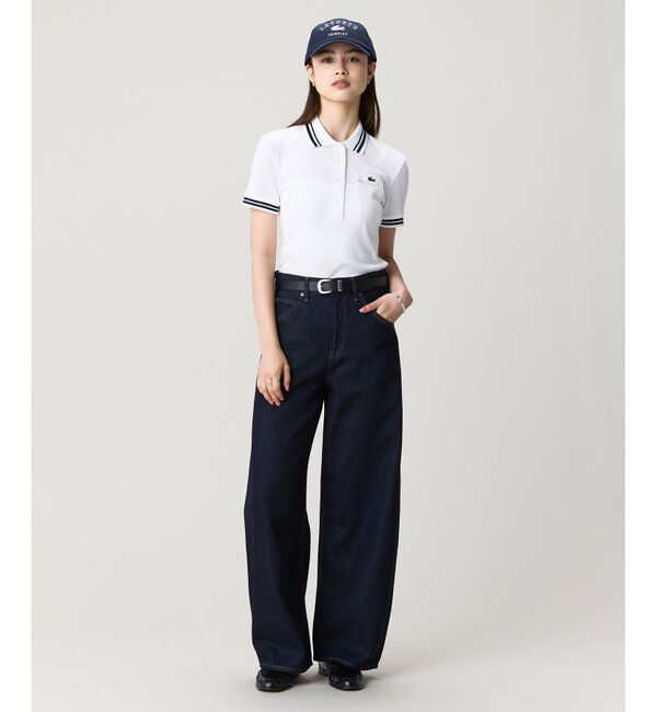 LACOSTE「フランスメイド ナローリブニット スリムフィットポロシャツ」|ポロシャツ|