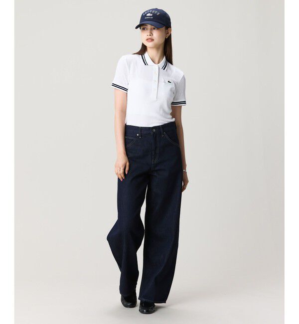 LACOSTE「フランスメイド ナローリブニット スリムフィットポロシャツ」|ポロシャツ|