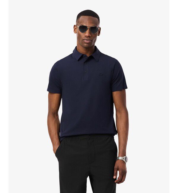 LACOSTE「UPF50+ UVカット ミニマルテックポロシャツ」|ポロシャツ|ダークネイビー