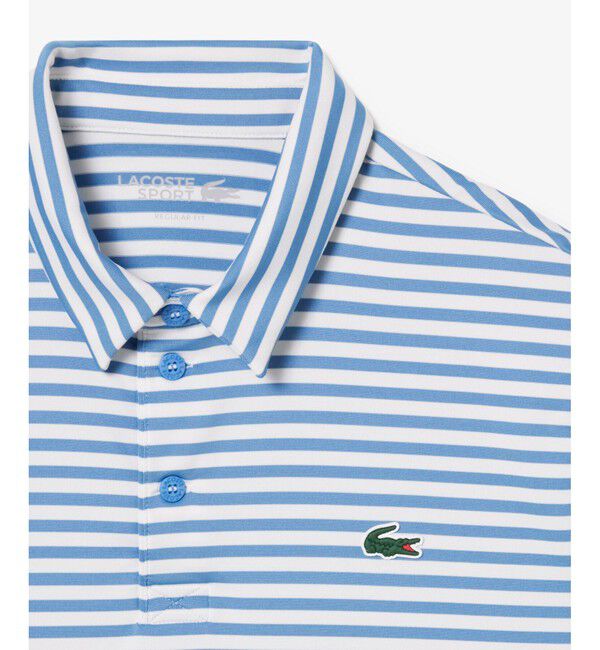 LACOSTE「ウルトラドライ ボーダーゴルフポロシャツ」|ポロシャツ|