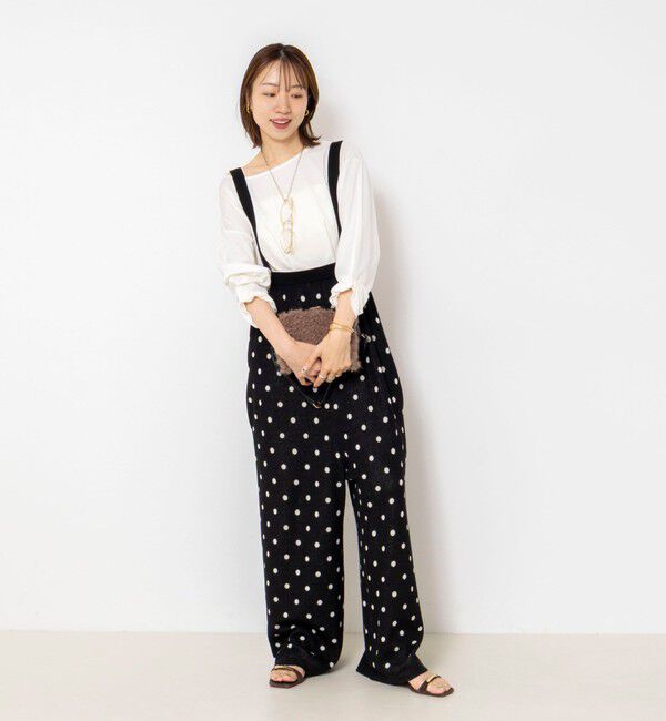 Rie Miller「《手洗い可能》Wジャガードニットサロペット」|オールインワン|