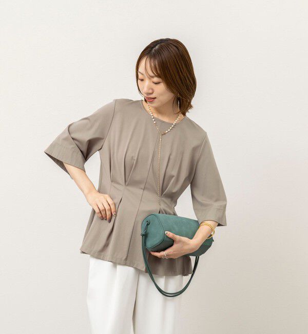 NOLLEY'S「《接触冷感/UVカット》ウォッシャブルハイスペックジャージペプラムプルオーバー」|Tシャツ・カットソー|