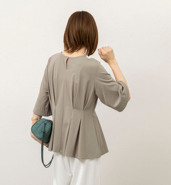 NOLLEY'S「《接触冷感/UVカット》ウォッシャブルハイスペックジャージペプラムプルオーバー」|Tシャツ・カットソー|