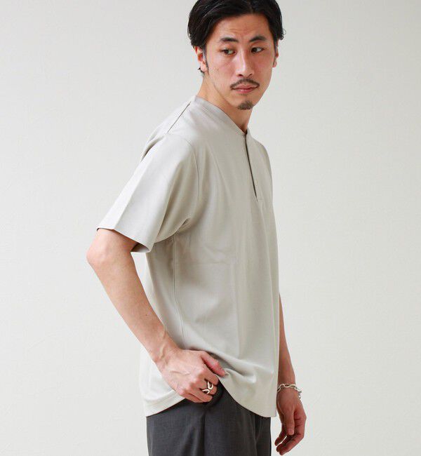 GLOSTER「【抗菌防臭】ポンチ素材 ヘンリーネックTシャツ」|Tシャツ・カットソー|