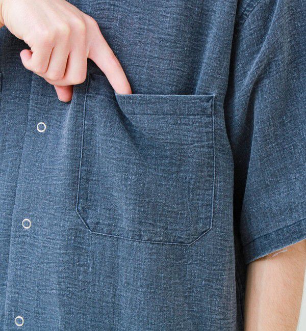 GLOSTER「【セットアップ対応】麻調ウォッシュ ショートスリーブシャツ」|シャツ・ブラウス|