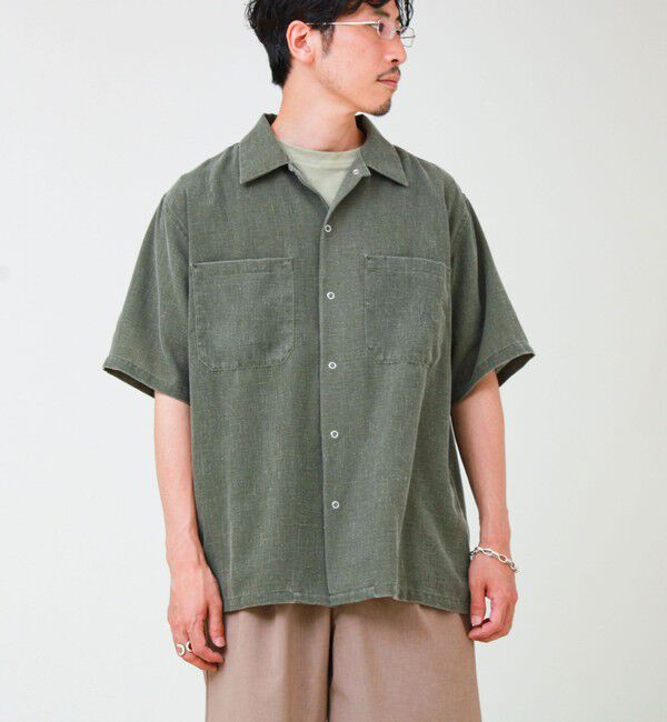GLOSTER「【セットアップ対応】麻調ウォッシュ ショートスリーブシャツ」|シャツ・ブラウス|