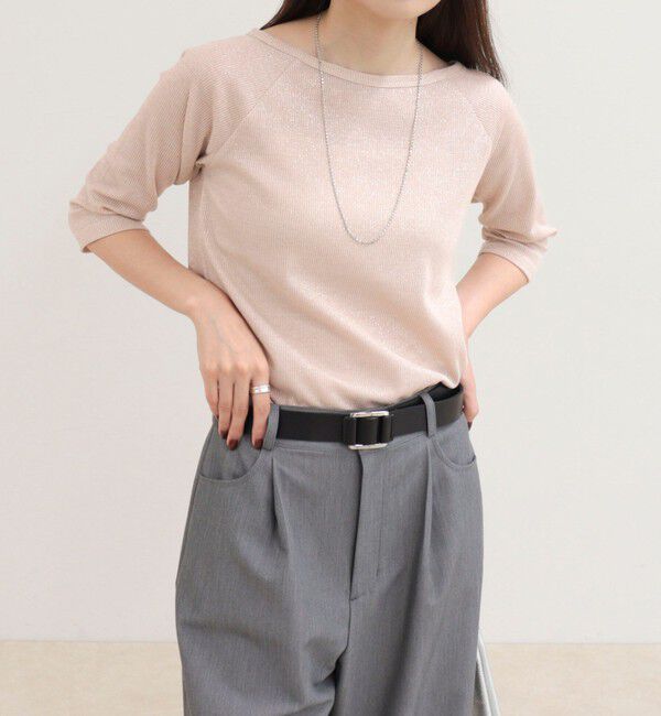 fredy emue「ラメテレコボートネックカットソー」|Tシャツ・カットソー|