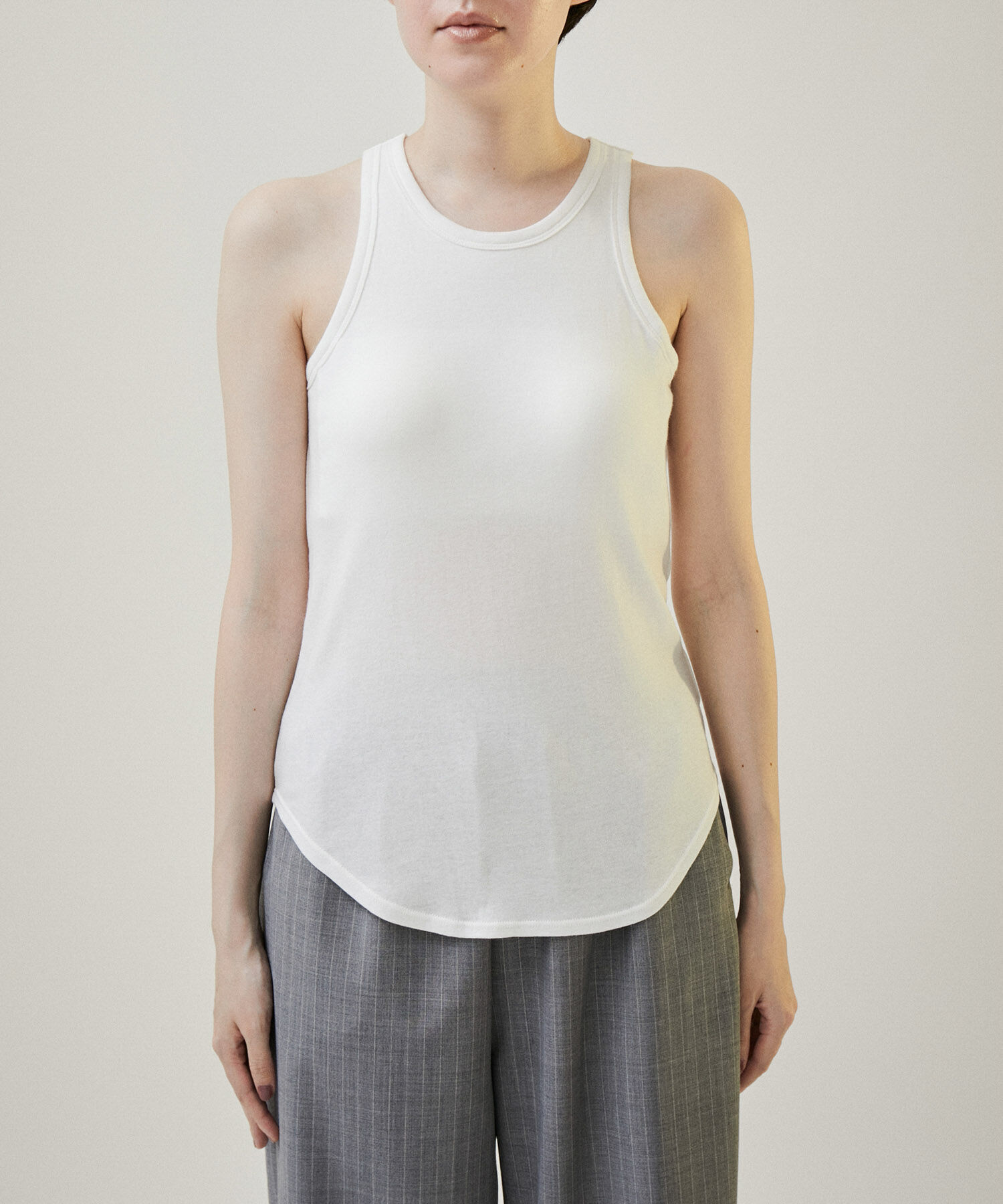 SALON adam et rope'「【Smile Cotton】カップ付きアメリカンスリーブタンクトップ」|タンクトップ|