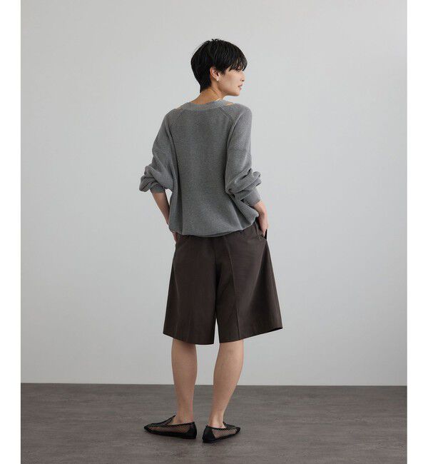 SALON adam et rope'「【WEB限定】コットンシルクネックスリットVネックカーディガン」|カーディガン|