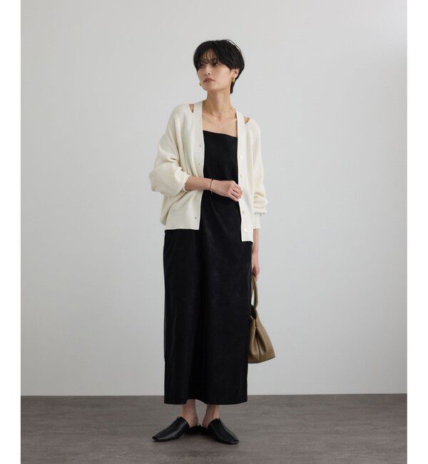 SALON adam et rope'「【WEB限定】コットンシルクネックスリットVネックカーディガン」|カーディガン|