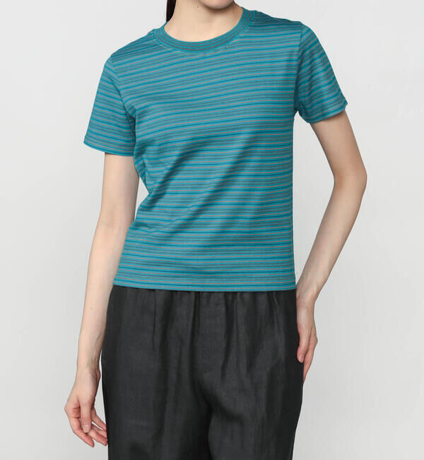  「Yonetomi | 〈別注〉クルーネックボーダーTシャツ WOMEN」|Tシャツ・カットソー|