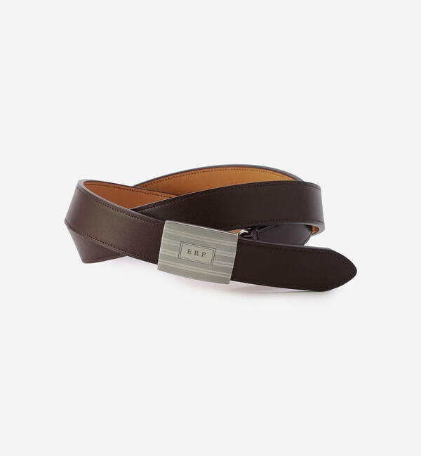  「ERP.｜〈別注〉ART-DECO INITIAL BUCKLE BELT. UNISEX」|ベルト|DKBROWN