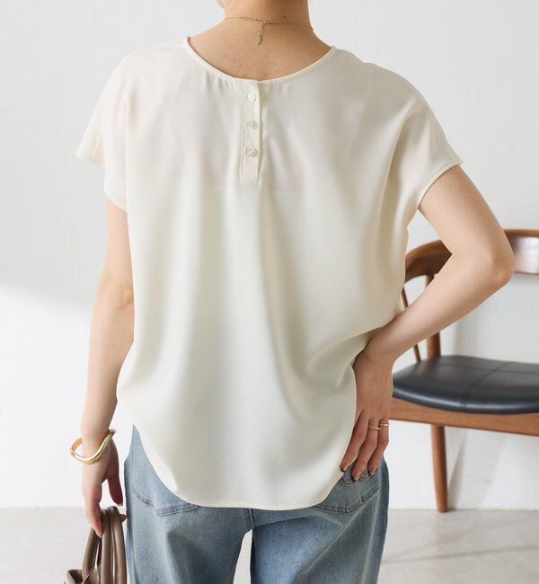  「【秋にも使える／前後２WAY 】ジョーゼットフレンチロゴTシャツ」|Tシャツ・カットソー|