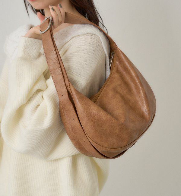  「ハーフムーンBAG」|ショルダー・メッセンジャー|ブラウン