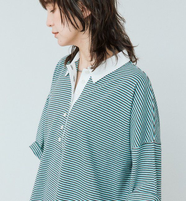  「【レトロな雰囲気に】マルチボーダーポロ」|Tシャツ・カットソー|