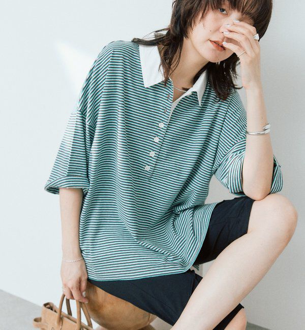  「【レトロな雰囲気に】マルチボーダーポロ」|Tシャツ・カットソー|
