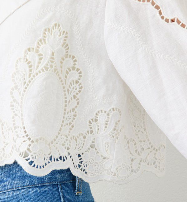  「【繊細なカットワーク刺繍が華やかさを演出】カットワークショートジャケット」|テーラードジャケット|