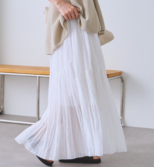  「【7色展開】クリンクルボイルギャザースカート」|スカート|