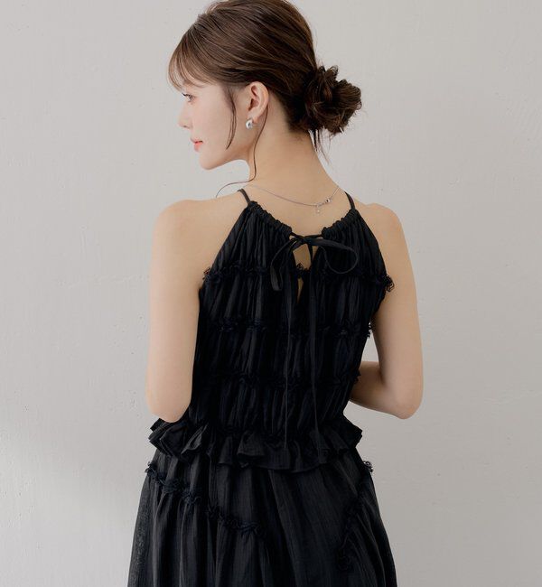  「【SALON  by Chico】ホルターはさみレースロングワンピース」|ワンピース|