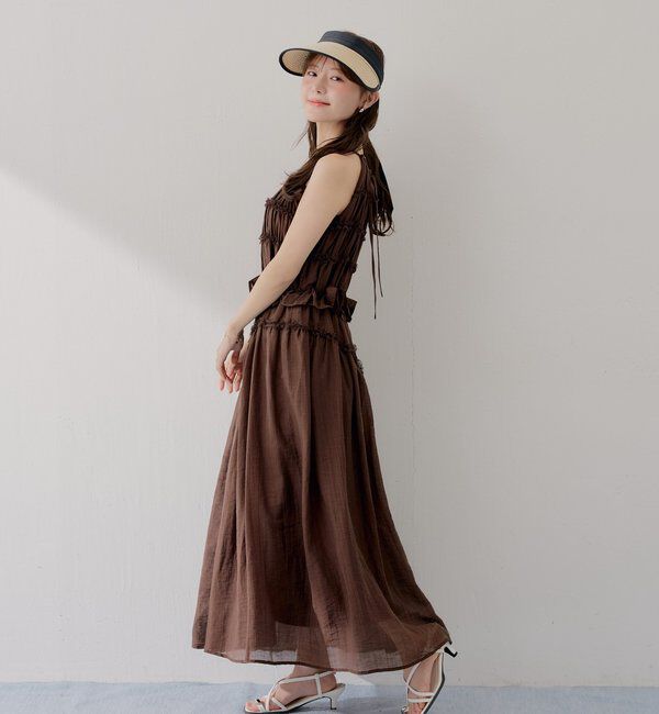  「【SALON  by Chico】ホルターはさみレースロングワンピース」|ワンピース|