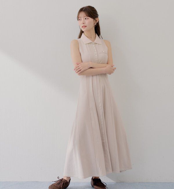  「【SALON  by Chico】ノースリポロタイトフレアワンピース」|ワンピース|