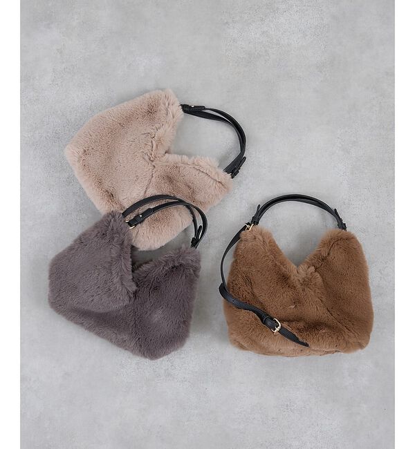 collex「【WEB限定】【CACHELLIE】トライアングル ファー2WAYショルダーバッ」|ショルダー・メッセンジャー|