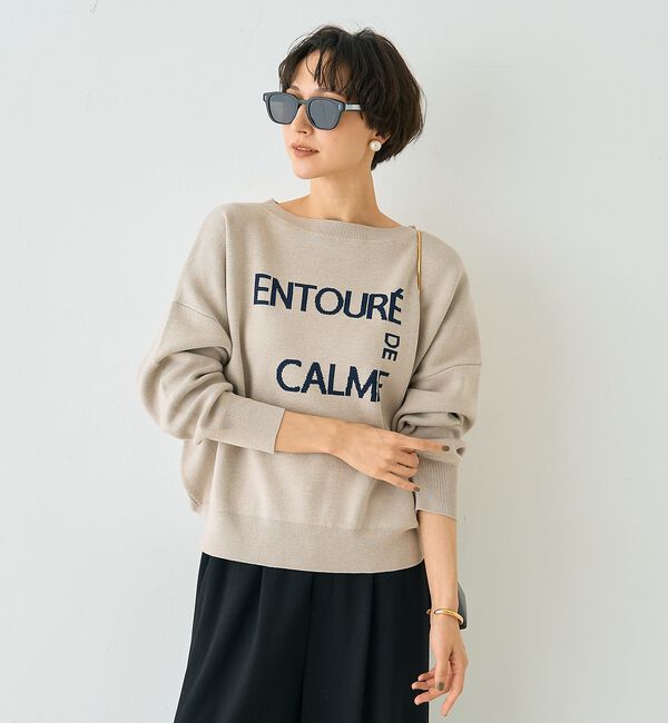 Rouge vif「【2026SS新作】ジャガードロゴニット ENTOURE DE CALME」|ニット・セーター|
