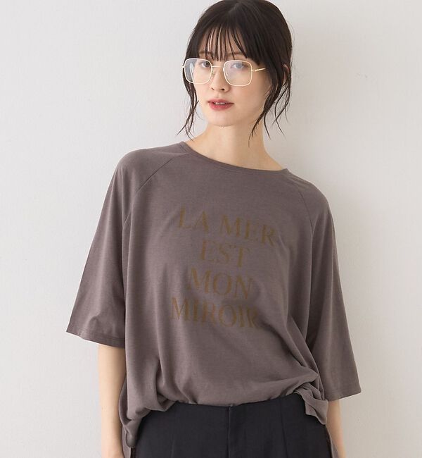 Rouge vif「シアーロゴオーバーサイズTシャツ」|Tシャツ・カットソー|チャコールグレー
