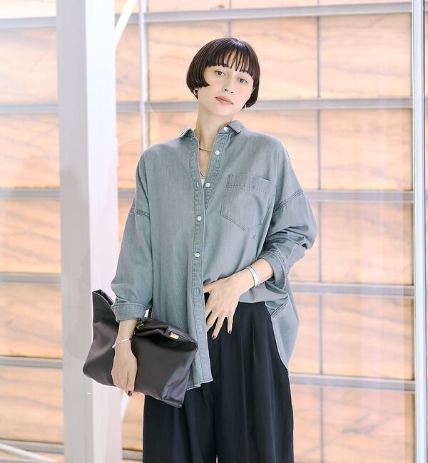 Rouge vif「【定番人気 / 2026AW】デニムオーバーサイズシャツ」|シャツ・ブラウス|