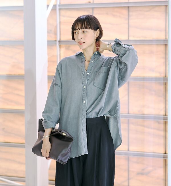 Rouge vif「【定番人気 / 2026AW】デニムオーバーサイズシャツ」|シャツ・ブラウス|