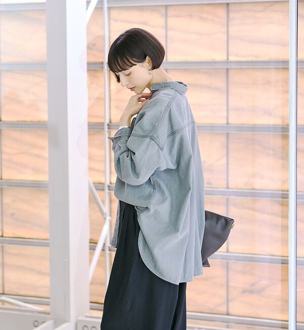 Rouge vif「【定番人気 / 2026AW】デニムオーバーサイズシャツ」|シャツ・ブラウス|