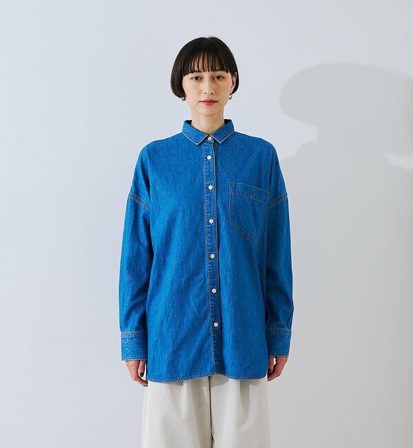 Rouge vif「【定番人気 / 2026AW】デニムオーバーサイズシャツ」|シャツ・ブラウス|