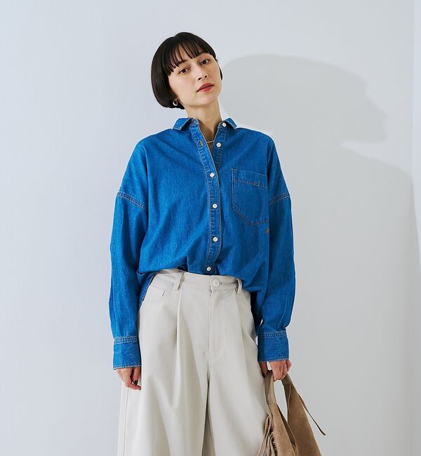 Rouge vif「【定番人気 / 2026AW】デニムオーバーサイズシャツ」|シャツ・ブラウス|
