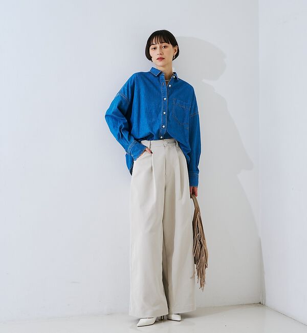 Rouge vif「【定番人気 / 2026AW】デニムオーバーサイズシャツ」|シャツ・ブラウス|