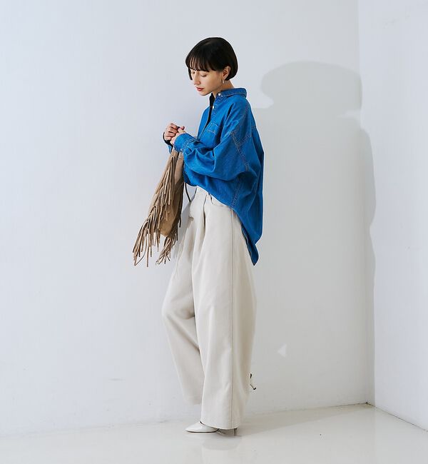 Rouge vif「【定番人気 / 2026AW】デニムオーバーサイズシャツ」|シャツ・ブラウス|