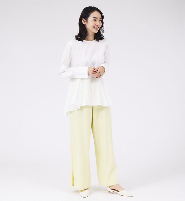 qualite「レーヨンストレッチサイドスリットニットパンツ」|その他|