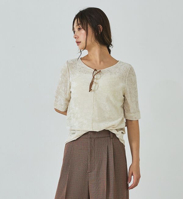 abahouse mavie「シアーベロアTシャツ」|Tシャツ・カットソー|
