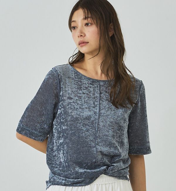 abahouse mavie「シアーベロアTシャツ」|Tシャツ・カットソー|グレー