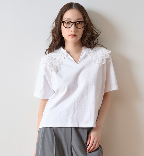 TIARA「レースカラーTシャツ」|Tシャツ・カットソー|