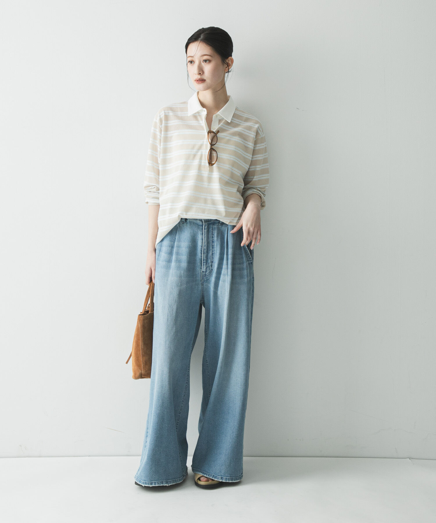 URBAN RESEARCH「シャツカラーマルチボーダーカットソー」|シャツ・ブラウス|