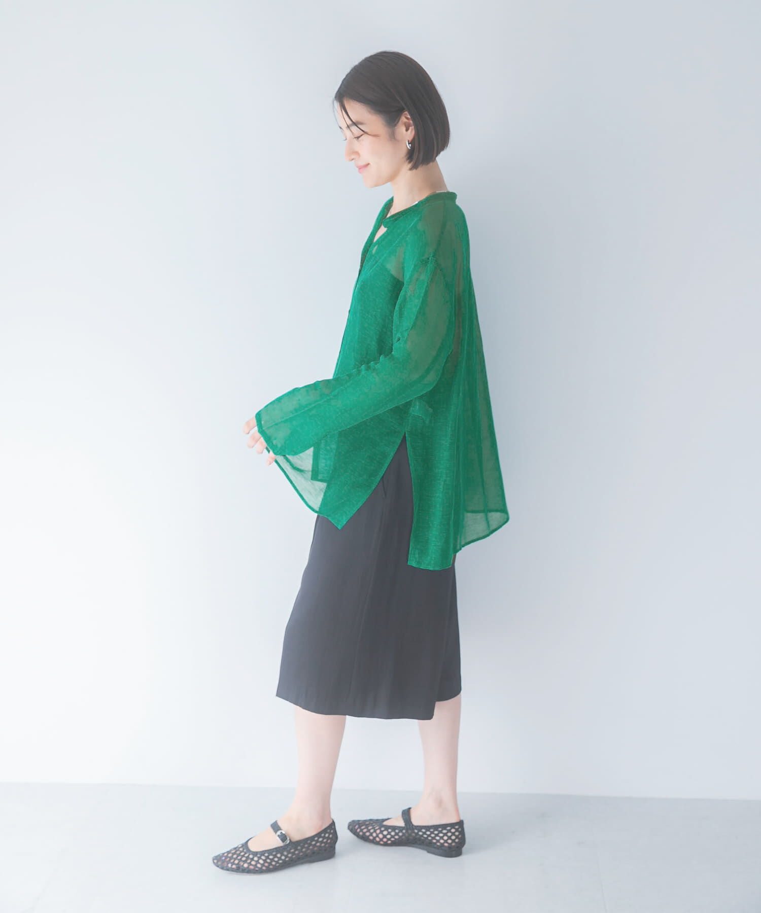 URBAN RESEARCH ROSSO「リネンシアーカールマイヤーブラウス」|シャツ・ブラウス|