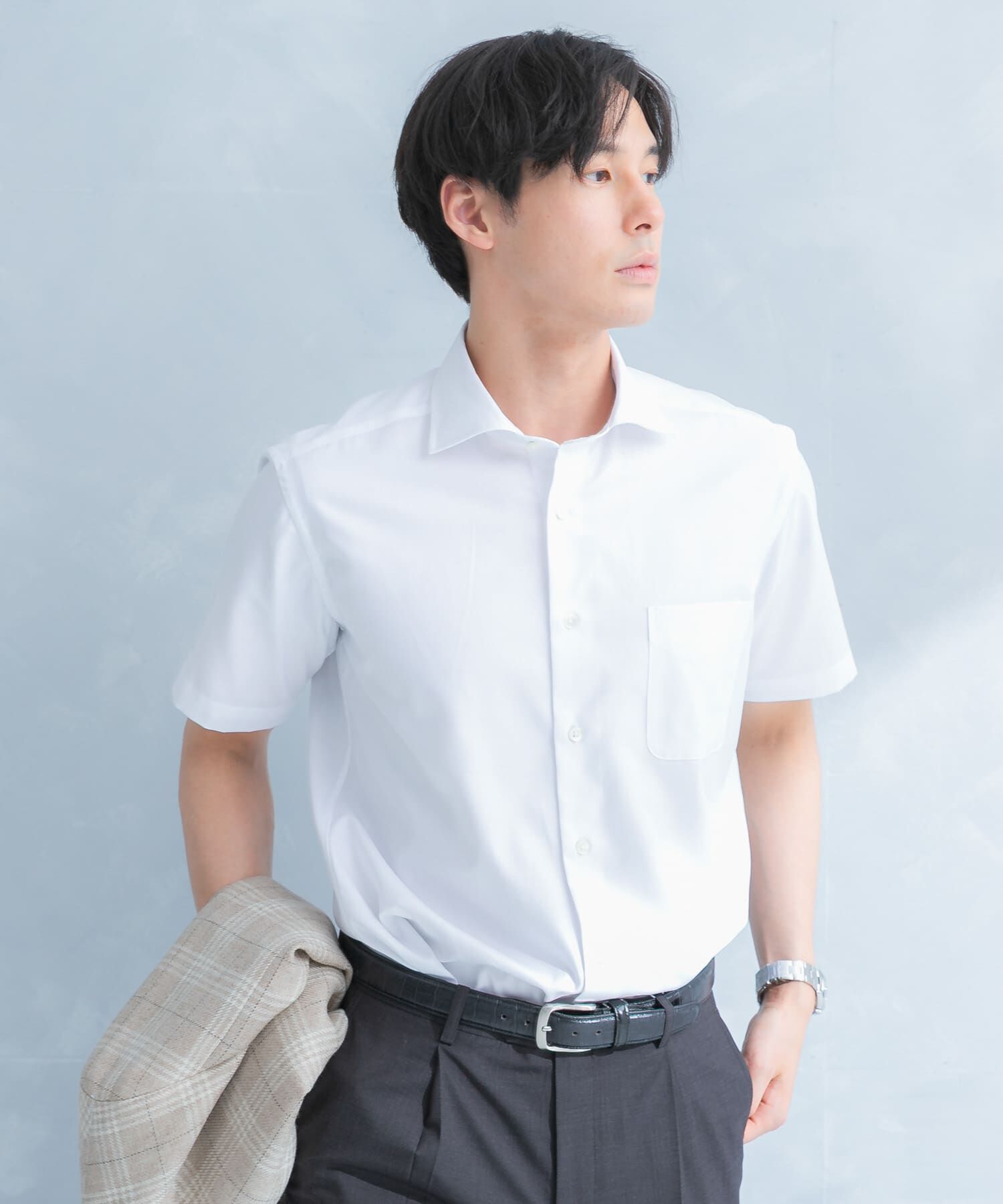 URBAN RESEARCH DOORS「LIFE STYLE TAILOR　セミワイド半袖シャツ」|シャツ・ブラウス|